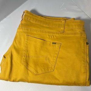 Yellow/orange straight leg jeans